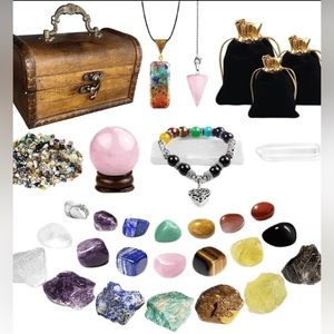 🌟ULTIMATE CRYSTAL & CHAKRA SET!🌟 everything you need in wooden chest!